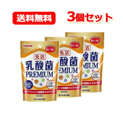 【山本漢方】【メール便！送料無料】【3個セット！】乳酸菌PREMIUM(プレミアム)粒90粒×3個セット