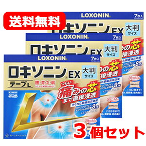 【第2類医薬品】【送料無料】ロキソニンEXテープL 7枚×3個セット【大判サイズ】※セルフメディケーション税制対象商品　【第一三共ヘルスケア・ロキソニンテープ】