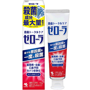 4/5限定！最大100%Pバック＆最大1,000円OFFクーポン＆全品2%OFFクーポン！【医薬部外品】 小林製薬 ゼローラ 薬用ハミガキ 90g メディカルミントのサムネイル