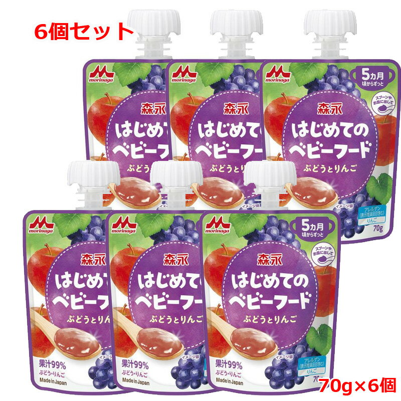 【6個セット】【森永製菓】 はじめてのベビーフード ぶどうとりんご(70g)x6