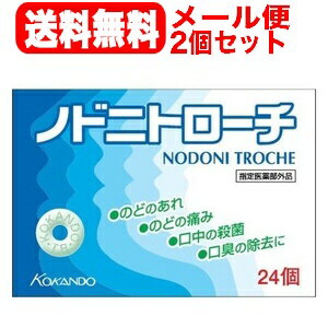 【2個セット】【メール便！送料無料！】ノドニトローチ　　24個×2セット【指定医薬部外品】【皇漢堂】