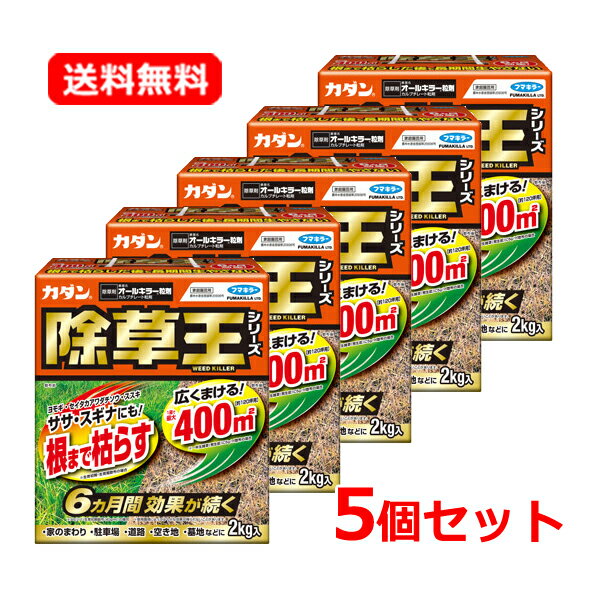 8/10限定！最大100%Pバック＆最大1,000円OFFクーポン!さらに全品2%OFFクーポン！【送料無料・5個セット】【フマキラー】 カダン 除草王シリーズ オールキラー粒剤 2kg×5根まで枯らす 雑草 除草 6ヶ月間効果が持続広範囲 ざっそう 雑草除去【除草王】