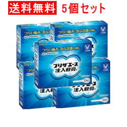 項目 内容 医薬品区分 一般用医薬品 薬効分類 外用痔疾用薬 承認販売名 プリザエース注入軟膏T 製品名 プリザエース注入軟膏T 製品名（読み） プリザエースチュウニュウナンコウT 製品の特徴 ◆プリザエース注入軟膏Tは，つらい痛み・急な出血の痔に，痛みをおさえるリドカイン，出血をおさえる塩酸テトラヒドロゾリン，炎症をおさえるヒドロコルチゾン酢酸エステルなどの有効成分が作用し，すぐれた効果を発揮します。◆肛門内側（肛門奥）の痔には注入，肛門外側の痔には塗布と，2通りの使用方法が選べます。患部や薬剤に直接手を触れず，衛生的に注入できます。◆スーッとする心地良い使用感です。 使用上の注意 ■してはいけないこと（守らないと現在の症状が悪化したり，副作用・事故が起こりやすくなります） 1．次の人は使用しないでください　（1）本剤又は本剤の成分によりアレルギー症状を起こしたことがある人。　（2）患部が化膿している人。2．長期連用しないでください ■相談すること 1．次の人は使用前に医師，薬剤師又は登録販売者に相談してください　（1）医師の治療を受けている人。　（2）妊婦又は妊娠していると思われる人。　（3）薬などによりアレルギー症状を起こしたことがある人。2．使用後，次の症状があらわれた場合は副作用の可能性があるので，直ちに使用を中止し，この説明書を持って医師，薬剤師又は登録販売者に相談してください ［関係部位：症状］皮膚：発疹・発赤，かゆみ，はれその他：刺激感，化膿 　まれに次の重篤な症状が起こることがあります。　その場合は直ちに医師の診療を受けてください。 ［症状の名称：症状］ショック（アナフィラキシー）：使用後すぐに，皮膚のかゆみ，じんましん，声のかすれ，くしゃみ，のどのかゆみ，息苦しさ，動悸，意識の混濁等があらわれる。 3．10日間位使用しても症状がよくならない場合は使用を中止し，この説明書を持って医師，薬剤師又は登録販売者に相談してください 効能・効果 〔注入時〕きれ痔（さけ痔）・いぼ痔の痛み・出血・はれ・かゆみの緩和。〔塗布時〕きれ痔（さけ痔）・いぼ痔の痛み・出血・はれ・かゆみの緩和及び消毒 効能関連注意 用法・用量 ［注入する場合］●容器先端部を肛門部に挿入し，全量を注入してください。 ［年令：1回量：使用回数］15才以上：1個：1日1〜3回15才未満：使用しないこと （1）キャップをとり，すべりを良くするため軟膏を少し出します。（2）容器先端部を肛門内に挿入し，容器を押して薬剤を注入してください。（押したままの状態で引き抜いてください）［塗布する場合］●次の量を肛門部に塗布してください。なお，一度塗布に使用したものは，注入には使用しないでください。 ［年令：1回量：使用回数］15才以上：適量：1日1〜3回15才未満：使用しないこと キャップをとり，軟膏をそのまま塗るか，ガーゼなどにのばして患部にあててください。※軟膏が硬くて出しにくい場合は，手で握ってあたためると軟らかくなります。※注入式のため，容器の中に薬剤が少量残りますが，残量を見込んで充填しています。 用法関連注意 （1）定められた用法・用量を厳守してください。（2）小児には使用させないでください。（3）肛門部にのみ使用してください。（4）肛門内に注入する場合，容器先端部分のみを挿入してください。 成分分量 1個(2g)中 　　 成分 分量 ヒドロコルチゾン酢酸エステル 5mg 塩酸テトラヒドロゾリン 1mg リドカイン 60mg l-メントール 10mg アラントイン 20mg トコフェロール酢酸エステル 60mg クロルヘキシジン塩酸塩 5mg 添加物 流動パラフィン，ミリスチン酸イソプロピル，サラシミツロウ，カルボキシビニルポリマー，オリブ油，ワセリン 保管及び取扱い上の注意 （1）直射日光の当たらない湿気の少ない涼しい所に保管してください。（2）小児の手のとどかない所に保管してください。（3）他の容器に入れかえないでください。（誤用の原因になったり品質が変わることがあります）（4）使用期限を過ぎた製品は使用しないでください。なお，使用期限内であっても，開封後はなるべくはやく使用してください。（品質保持のため）（5）使用済みの容器等は，トイレに流さないでください。 消費者相談窓口 会社名：大正製薬株式会社問い合わせ先：お客様119番室電話：03-3985-1800 受付時間：8：30〜21：00（土，日，祝日を除く） 製造販売会社 （株）雪の元本店 会社名：株式会社雪の元本店住所：奈良県橿原市大谷町182番地 販売会社 大正製薬（株） 剤形 挿入剤 リスク区分等 日本製・第「2」類医薬品 広告文責 株式会社エナジー　0242-85-7380 区分：日本製・医薬品 広告文責　株式会社エナジー　0242-85-7380 文責：株式会社エナジー　登録販売者　山内和也 医薬品販売に関する記載事項はこちら 使用期限：使用期限まで1年以上あるものをお送りいたします。使用期限：使用期限まで1年以上あるものをお送りいたします。