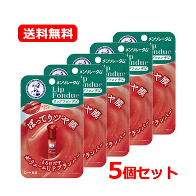 【送料無料・メール便】【ロート製薬】 メンソレータム リップフォンデュ プラムレッド 3.2g×5個セットフローラルの香り ティントリップ スティック プランパ...