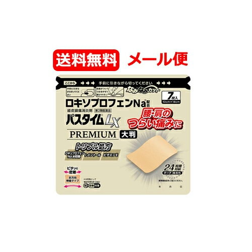 【第2類医薬品】 祐徳薬品 メール便 送料無料 パスタイムLX プレミアム 大判 7枚貼付剤 10cm×14cm PREMIUM