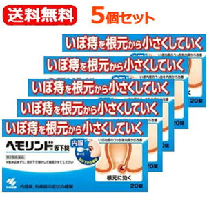 【第2類医薬品】【送料無料！5個セット！】【小林製薬】ヘモリンド舌下錠　20錠入り×5個セット