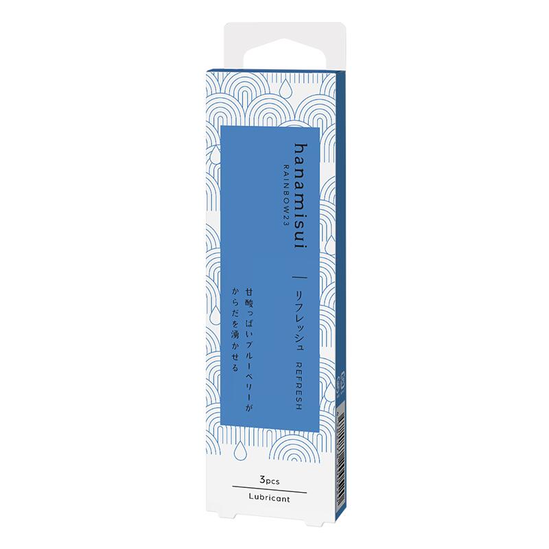 全商品まとめ買いがお買い得【2個でP5倍！3個でP10倍】2/23 1:59まで【訳あり期限切迫品2026年4月5日まで】【 ハナミスイ 】 RAINBOW23 リフレッシュ1.7gx3本入り ブルーベリー REFRESH潤滑ゼリー デリケートゾーン ケア 弱酸性低刺激 潤い 女性