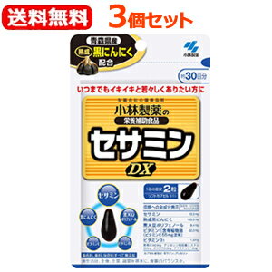 【送料無料！3個セット！】【小林製薬】セサミンDX(30日分60粒入)×3個セット　【小林製薬の栄養補助食品】セサミンDX　セサミン・発酵黒にんにく配合食品