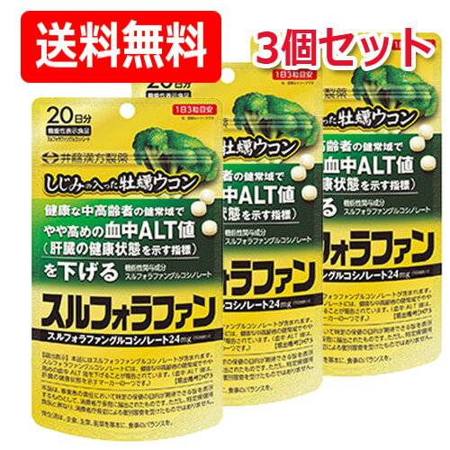 【井藤漢方】【メール便！送料無料！】しじみの入った牡蠣ウコン　スルフォラファン　60粒×3個セット