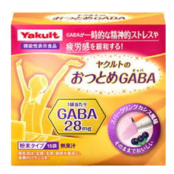 商品説明&nbsp; ヤクルトのおつとめGABA（ギャバ）　22.5g（1.5g×15袋） 商品特長&nbsp; 一時的な精神的ストレスや疲労感を緩和する、機能性表示食品。スパークリングカシス風味で、おやつ感覚で摂れる。 美容が気になる人にうれしい「シスチン」を240mg配合。 &nbsp;原材料 粉末還元麦芽糖水あめ（国内製造）、GABA含有乳酸菌醗酵エキス/シスチン、酸味料、ショ糖エステル、重曹、香料、クチナシ色素、甘味料（スクラロース） アレルギー物質（全27品目中）含まない &nbsp;栄養成分表示 熱量 4.0kca　　　　　　　 たんぱく質 0.23g 脂質 0.02g 炭水化物 1.2g 食塩相当量 0.01〜0.02g　 GABA　28mg シスチン240mg &nbsp;ご注意 本品は、疾病の診断、治療、予防を目的としたものではありません。 本品は、疾病に罹患している者、未成年者、妊産婦（妊娠を計画している者を含む。）及び授乳婦を対象に開発された食品ではありません。 疾病に罹患している場合は医師に、医薬品を服用している場合は医師、薬剤師に相談してください。 &nbsp;販売元 ヤクルトヘルスフーズ　&nbsp;株式会社　 &nbsp;広告文責 株式会社エナジー　0242-85-7380 &nbsp;商品区分 健康食品・栄養補助食品・サプリメント