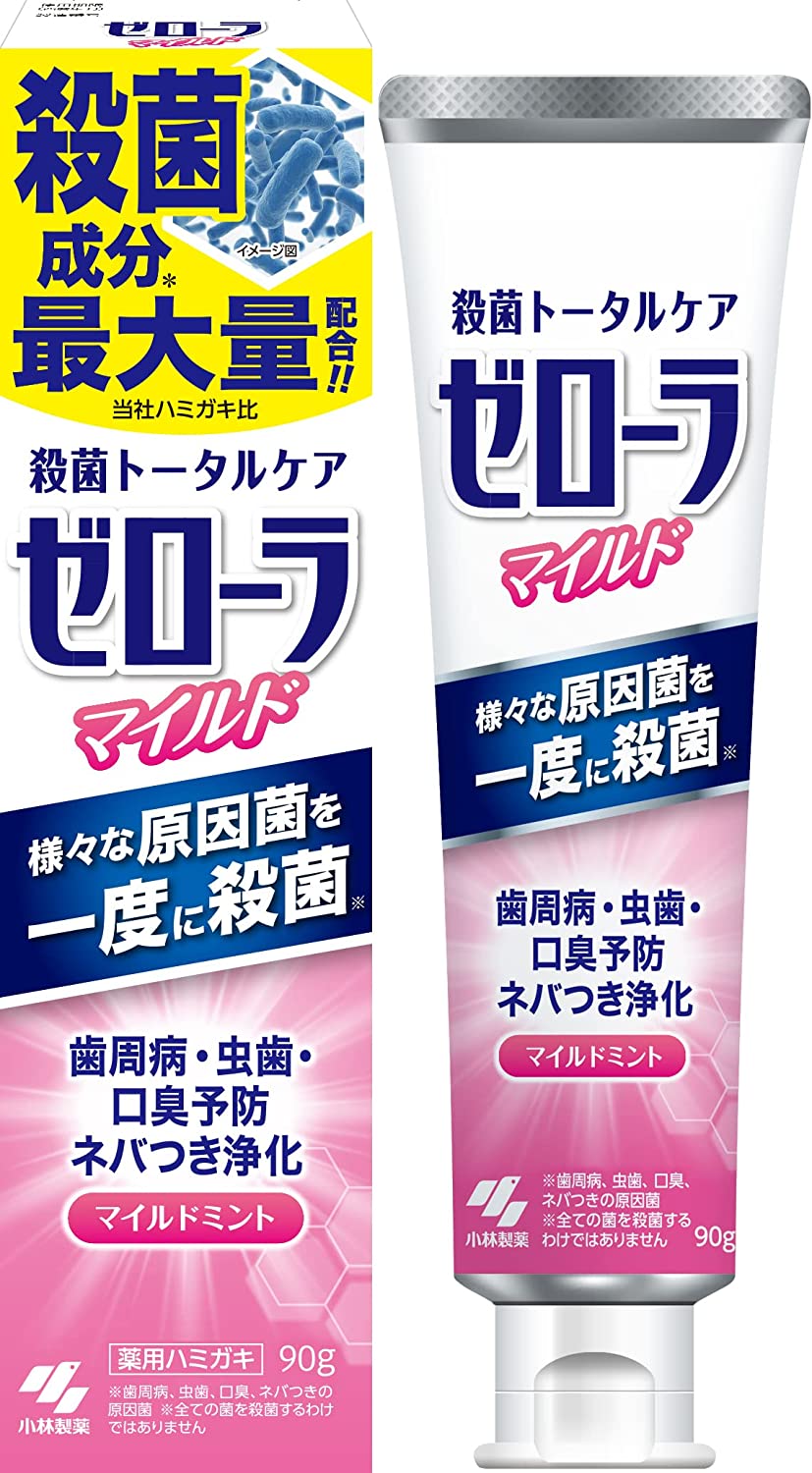 【医薬部外品】 小林製薬 ゼローラ マイルドミント 殺菌 トータルケア 薬用ハミガキ 90g 歯周病予防 メディカルミント