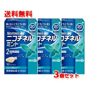 【第(2)類医薬品】【3個セット　メール便　送料無料】　ニコチネル　ミントガム　20個※セルフメディケーション税制対…