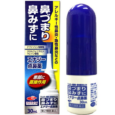 【第2類医薬品】エナジー点鼻薬　30ml　ナファゾリン塩酸塩 点鼻薬 くしゃみ 鼻みず 鼻づまり 急性鼻炎 鼻水 アレルギー性鼻炎 副鼻腔炎 ナザール　スプレー　ジェネリック