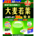 【商品説明】 ●匂いや味にくせがなく、抹茶のような美味しい青汁です。●大麦若葉は水洗いして、乾燥、滅菌、微粉末加工した100％純粉末を使用。●生野菜に比べ、簡単便利な100％野菜素材。ご家族皆様の健康維持にお役立てください。●牛乳や豆乳に混ぜると、さらに美味しくお召し上がりいただけます 【召し上がり方】(1)先に、大麦若葉粉末1パックをシェーカー又はコップに入れます。(2)水、豆乳、牛乳などと100ccを注ぎます。(3)粉末が細かいためよくシェイクしてください。(4)ダマにならないように手早くかき混ぜます。・1日1-2パックを目安に、いつの時間でもお飲みいただけます。 ・レンジで温めてホットでも美味しくいただけます。 【栄養成分】(1包(3g)当たり)エネルギー：9kcal、たんぱく質：1g、脂質：0.2g(n-3系脂肪酸：0.06g)、炭水化物：1.4g(糖質：0.2g、食物繊維：1.2g)、食塩相当量：0.02g、亜鉛：0.1mg、カリウム：96mg、カルシウム：9mg、クロム：0.01mg、鉄：1.3mg、銅：0.03mg、マグネシウム：5mg、マンガン：0.1mg、リン：11mg、ナイアシン：0.1mg、パントテン酸：0.06mg、ビオチン：0.2μg、ビタミンB1：0.02mg、ビタミンB2：0.04mg、ビタミンB6：0.02mg、ビタミンB12：0.02μg、ビタミンC：2mg、ビタミンE：111μg、葉酸：12μg、アスパラギン酸：102mg、アラニン：54mg、アルギニン：48mg、イソロイシン：36mg、グリシン：45mg、グルタミン酸：111mg、シスチン：11mg、スレオニン：39mg、セリン：36mg、チロシン：26mg、トリプトファン：14mg、バリン：48mg、ヒスチジン：19mg、フェニルアラニン：45mg、プロリン：39mg、メチオニン：17mg、リジン：48mg、ロイシン：69mg、オクタコサノール：0.6mg、カテキン総量：4mg、カフェイン(無水)：検出せず、グルコン酸：99mg、ポリフェノール：0.04g、葉緑素：24mg、ルテイン：1.6mg、γ-アミノ酪酸：1.4mg、β-グルカン：459mg 【内容量】　　3g×88包　 【区分】日本製・健康食品 【メーカー】山本漢方製薬 商品に関するお問い合わせ TEL：0568-73-3131 【広告文責】 株式会社エナジーTEL:0242-85-7380（平日10:00-17:00） 薬剤師：山内典子 登録販売者：山内和也一工夫でどんな料理も手軽に簡単ヘルシーフードに。 そのまま飲んでも、料理に混ぜても！ 便利で美味しい山本大麦若葉粉末！！ 大麦若葉粉末100％お徳用　スティックタイプ　3g×44包 ×2個セット　88包　はこちら 山本漢方製薬 乳酸菌 ＋ 大麦若葉　スティックタイプ　4g×30包入青汁はこちら