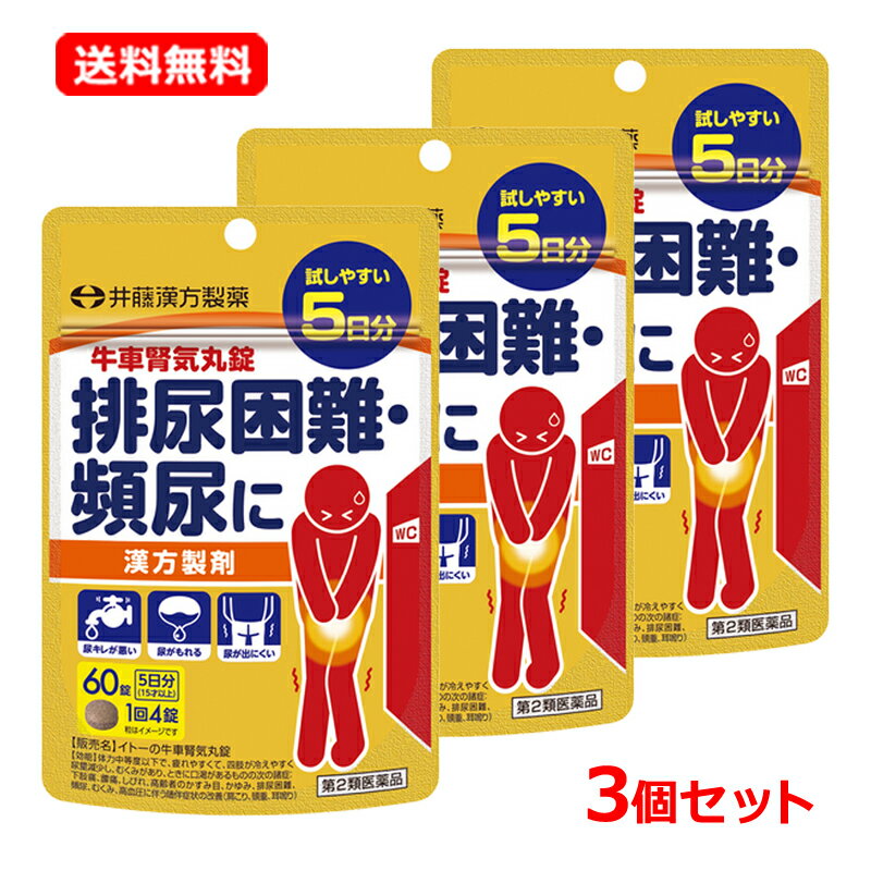 乐天商城 - 【第2類医薬品】【送料無料・3個セット】 井藤漢方牛車腎気丸錠 60錠 5日分×3セットお試し トライアルサイズ イトーの牛車腎気丸錠 尿トラブル 薬 漢方