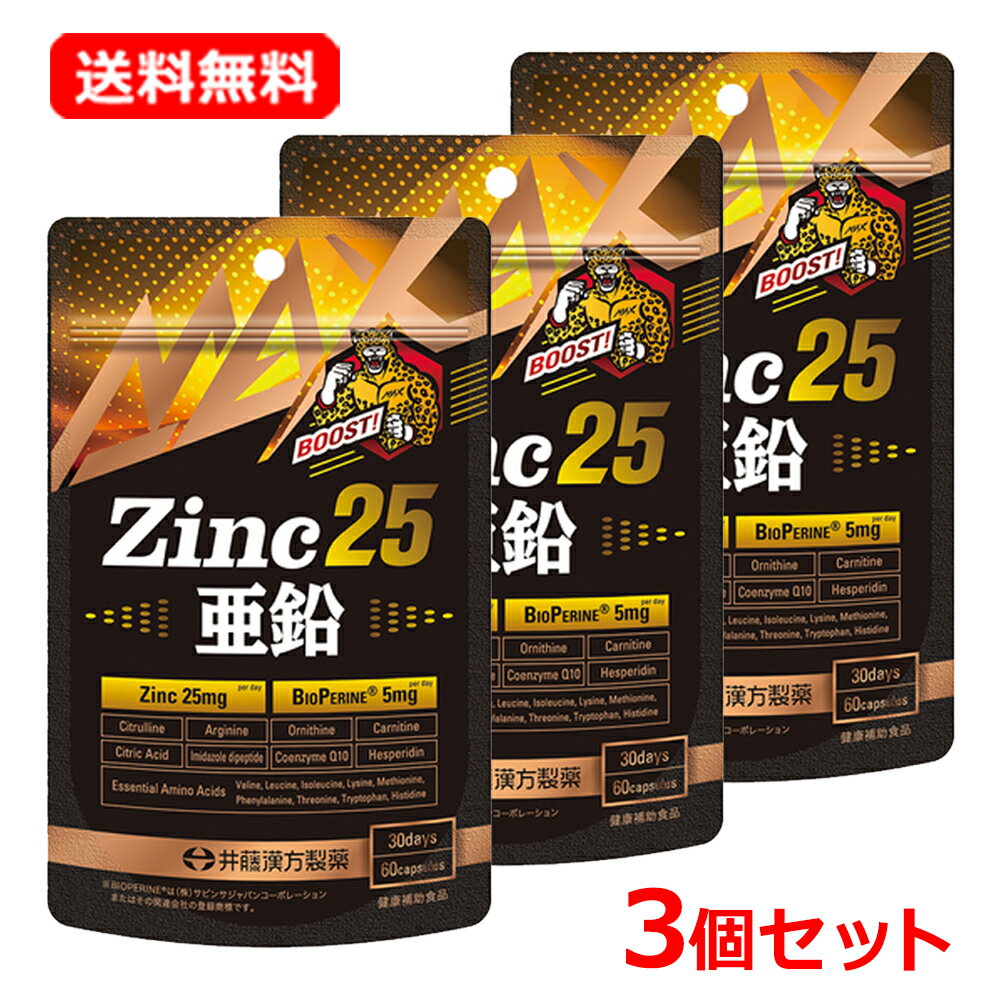 【送料無料・3個セット】【井藤漢方製薬】 MAX亜鉛25 30日 60粒入×3セット亜鉛 サ...
