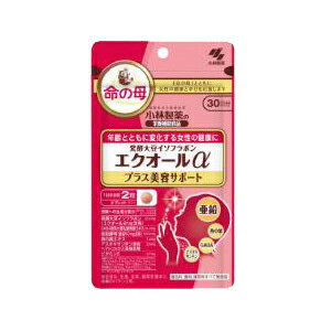 &nbsp;特徴 ●健康成分「大豆イソフラボン」は、おなかの中で腸内細菌 により「エクオール」という成分になることでそのパワーを 発揮します。この「エクオール」を体内で作れるのは日本人 の約2人に1人と言われており、「エクオール」を直接摂るこ とをおすすめします。 ●年齢とともに変化する女性の健康に ●着色料、香料、保存料すべて無添加 &nbsp;召し上がり方 1日の摂取目安量：1粒 栄養補助食品として1日1粒を目安に、かまずに水またはお湯 とともにお召し上がりください。 ※短期間に大量に摂ることは避けてください。 表示成分&nbsp; 製造時、1日目安量あたりの含有量 発酵大豆イソフラボン（エクオール含有）・・・28.0mg ブラックコホシュエキス・・・12.0mg 酵素処理ヘスペリジン・・・31.3mg テアニン・・・25.0mg 粉末還元麦芽糖・・・90.7mg 結晶セルロース・・・81.8mg グルコース・・・28.0mg シクロデキストリン・・・12.0mg ステアリン酸カルシウム・・・6.4mg 微粒酸化ケイ素・・・4.8mg &nbsp;ご注意 ●乳幼児・小児の手の届かない所に置いてください。 ●乳幼児・小児には与えないでください。 ●妊娠・授乳中の方は摂らないでください。 ●薬を服用中、通院中の方及び肝機能検査で異常のある方は 医師にご相談ください。 ●食品アレルギーの方は全成分表示をご確認の上、お召し上 がりください。 ●体質体調により、まれに体に合わない場合（発疹、胃部不快 感など）があります。その際はご使用を中止ください。 ●天然由来の原料を使用のため色等が変化することがあります が、品質に問題はありません。 区分 日本製：健康食品・栄養補助食品 &nbsp;メーカー 小林製薬株式会社 お客様相談室 受付時間9：00-17：00(土・日・祝日を除く) 健康食品・サプリメント：0120-5884-02 &nbsp;広告文責 株式会社エナジーTEL:0242-85-7380（平日10:00-17:00） 薬剤師：山内典子　登録販売者：山内和也