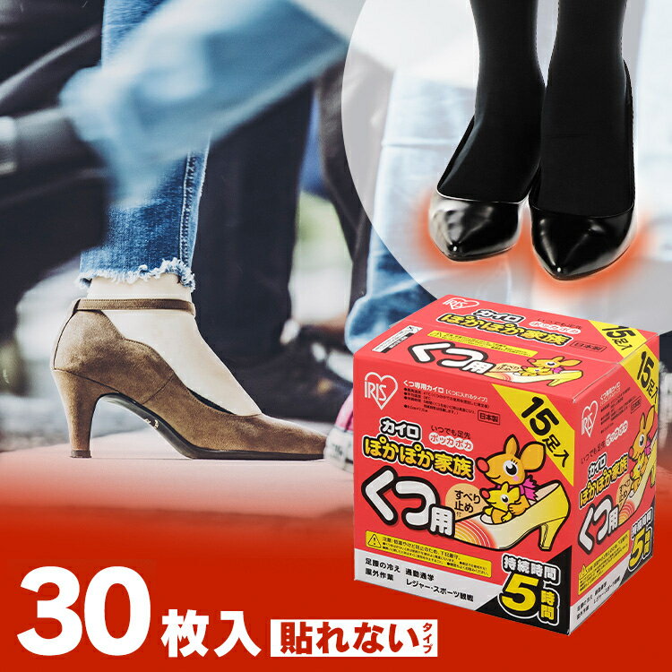 ＼初回限定祭対象★800円offクーポン配布19日~／【30枚入り】カイロ 貼らない カイロ くつ用 滑り止め 靴用 使い捨てカイロ 貼らない カイロ 足元 あったかグッズ 防寒 冬 寒さ対策 くつ 通勤 通学 冷え対策 スポーツ観戦 キャンプ ぽかぽか家族 アイリスオーヤマ PKN-15Kのサムネイル