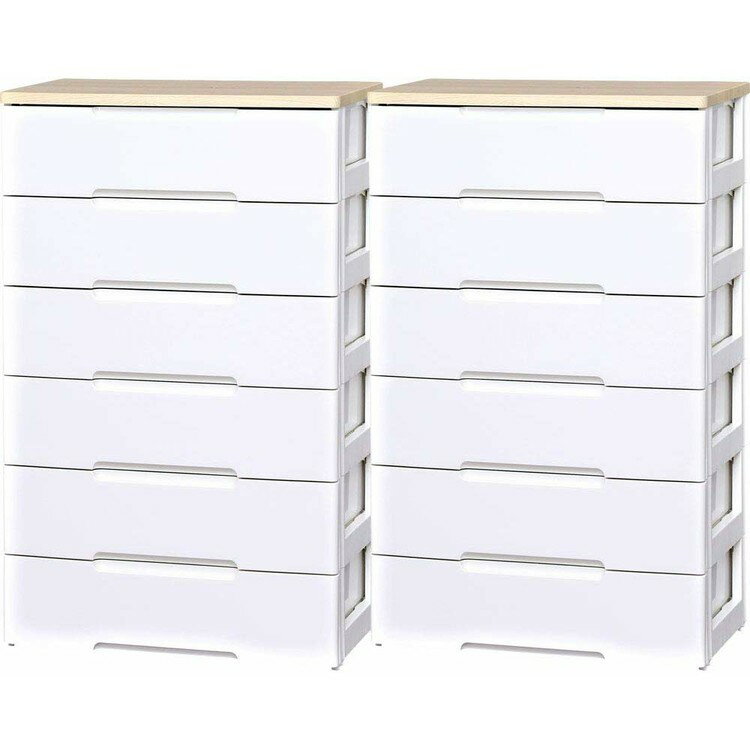 チェスト収納ボックス 収納ケース 引き出し 6段 幅73cm 2台セット HG-726R アイリスオーヤマ六段 おしゃれ 北欧 完成品 収納 収納用品 押入れ収...