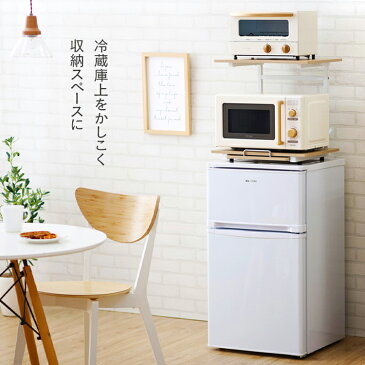 棚 ラック 冷蔵庫 上 収納 キッチン おしゃれ 冷蔵庫上ラック ホワイト/ナチュラル RUR-480 冷蔵庫上 キッチン収納 キッチンスペース 電子レンジ置場 スペース 冷蔵庫上収納 冷蔵庫の上 アイリスオーヤマ