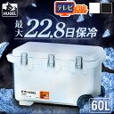 《最大300円offクーポン★暑さ対策フェア》クーラーボックス 保冷 大型 大容量 60L 保冷力 最大 22.8日 ハード 真空断熱 アウトドア レジャー キャンプ 釣り スポーツ ペットボトル ハンドル キャリー付 保冷剤 アイリスオーヤマ HUGEL VITC-60 HHK-XL HHC-XL *