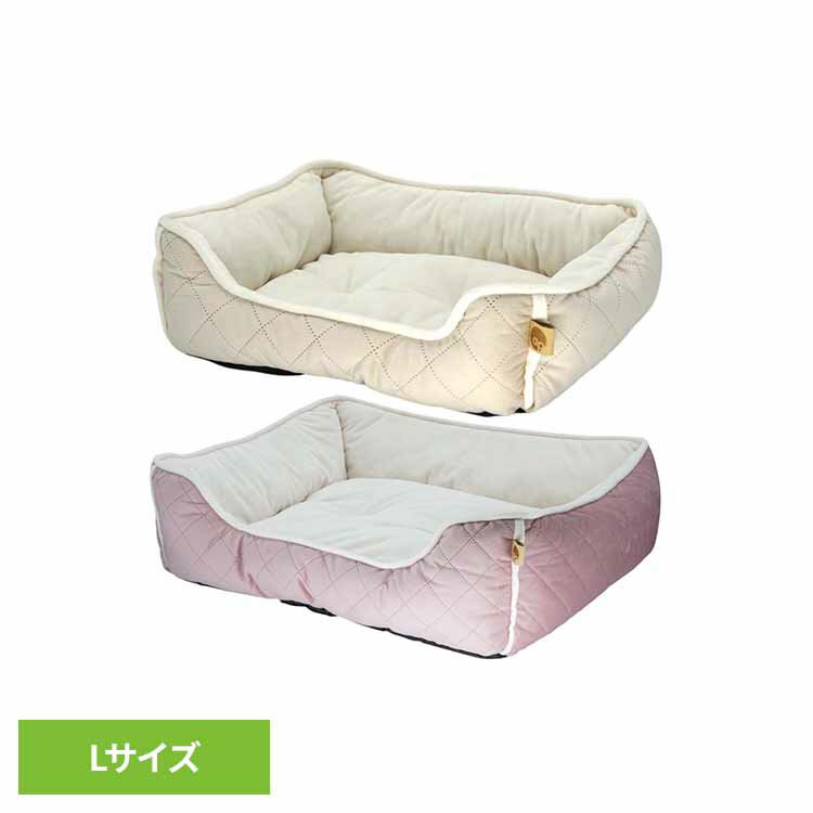 [スーパーSALE★最大5,000円OFFクーポン！3日20時～]グランキルトスクエアベッド L SB-209Lペットベット 犬 猫 キルト 犬用ベット 猫用ベット 四角 ドッグベッド キャットベッド ふかふか adorable pets ベージュ ピンク