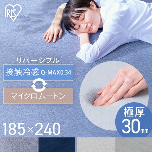 【クーポン利用で1500円OFF】ラグ 夏用 滑り止め 厚手 3.5畳 北欧 おしゃれ ACRR-CM1824 クッションラグ ラグマット マット カーペット クッションラグ リバーシブル絨毯 ムートン 接触冷感 185×240cm はっ水 撥水加工 遮音 夏物 アイリスオーヤマ