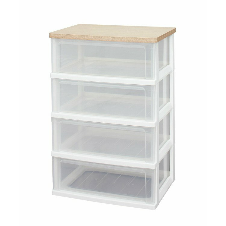 チェスト 収納ボックス 完成品 北欧 ウッドトップチェスト 4段 幅55cm WTW-544 送料無料 チェスト 白 4段 タンス 押入れ クローゼット 収納家具 アイリス 衣替え アイリスオーヤマ 幅55cm×4段