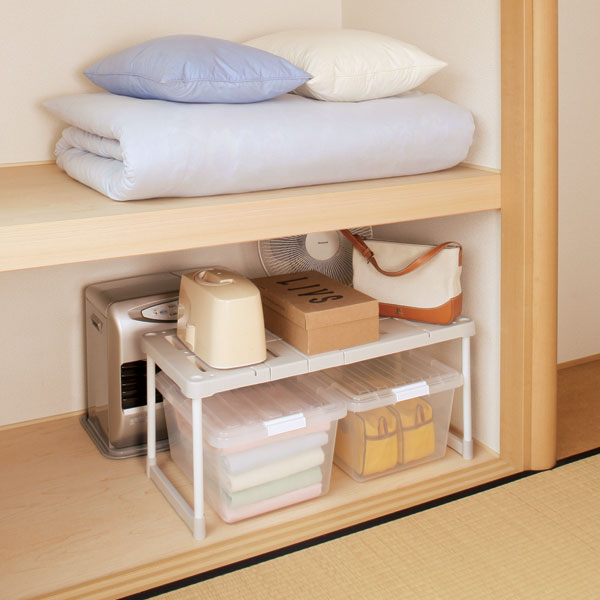 【2個セット】 押入れ収納 ラック 押し入れ収納 幅72-92 奥行37 高さ37 伸縮 収納棚 布団収納ラック すのこ形状 通気性 クローゼット 押し入れラック 布団ラック 隙間収納 アイリスオーヤマ 押入れ 整理棚 SOR-370 *