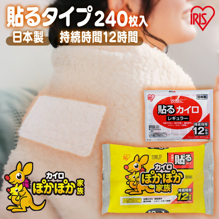 【240枚/480枚入選べる】カイロ 貼る レギュラー 貼るカイロ 【240個入り】貼るぽかぽか家族レギュラー カイロ 貼る 寒さ対策 あったか グッズ 冷え 使い捨てカイロ 使い捨て アイリスオーヤマ