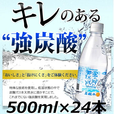 【強炭酸水 送料無料】蛍の郷の天然水 スパークリング 500ml ×24本 炭酸水 炭酸飲料 ペットボトル ソーダ 国産 強炭酸 天然水 【D】[kts]