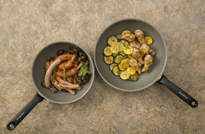 グリーンシェフ ロックスウォックパン 24cm ガス GC-RW-24G グレー GREEN CHEF フライパン コーティング サーモロンコーティング THERMOLON THERMOLONコーティング 焦げ付かない ロックス加工 直火 直火専用 ガス火 アイリスオーヤマ[cpir]