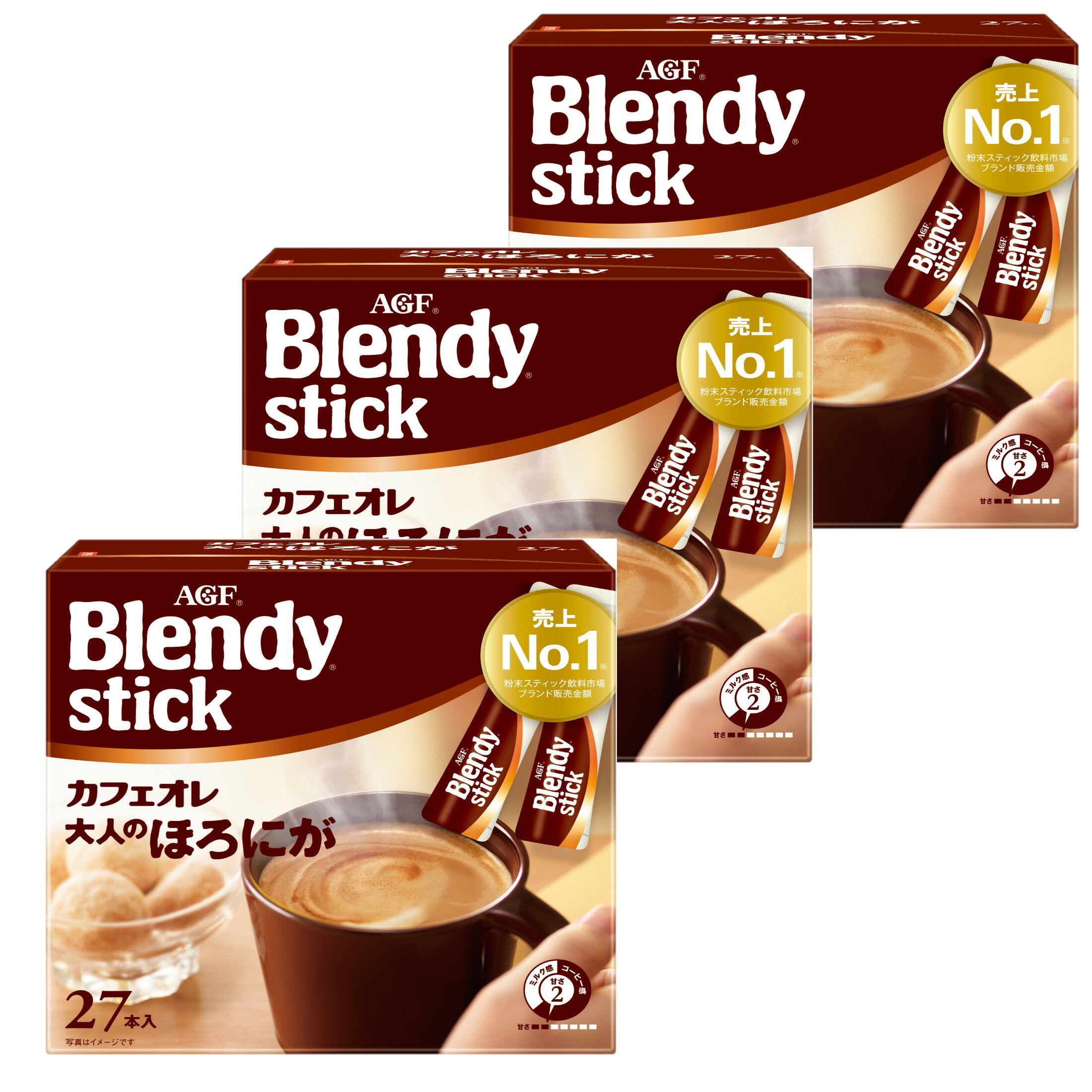 【3個】「ブレンディR」 スティック カフェオレ 大人のほろにが27本 コーヒー カフェオレ ブレンディ スティック インスタント 粉 苦い AGF 【D】