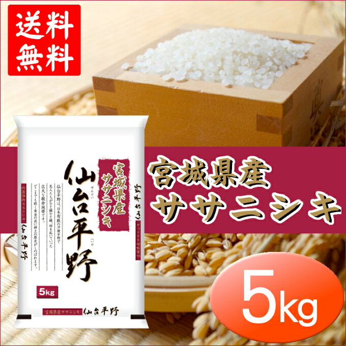 【9/10限定 エントリーで抽選最大100%ポイントバック】 【令和3年産】米 宮城県産ササニシキ 5kg 送料無料 仙台平野 ササニシキ 5キロ 精米 ささにしき 白米 お米 コメ ご飯 【TD】【米TKR】【メーカー直送品】 [2306SO]