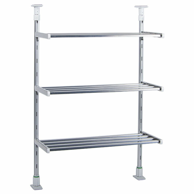 突っ張り棚 キッチン つっぱり棚3段・幅45cm TP3-45つっぱり棚 収納 キッチンラック キッチン収納 ステンレス 突っ張り棚 台所 田窪工業所のサムネイル