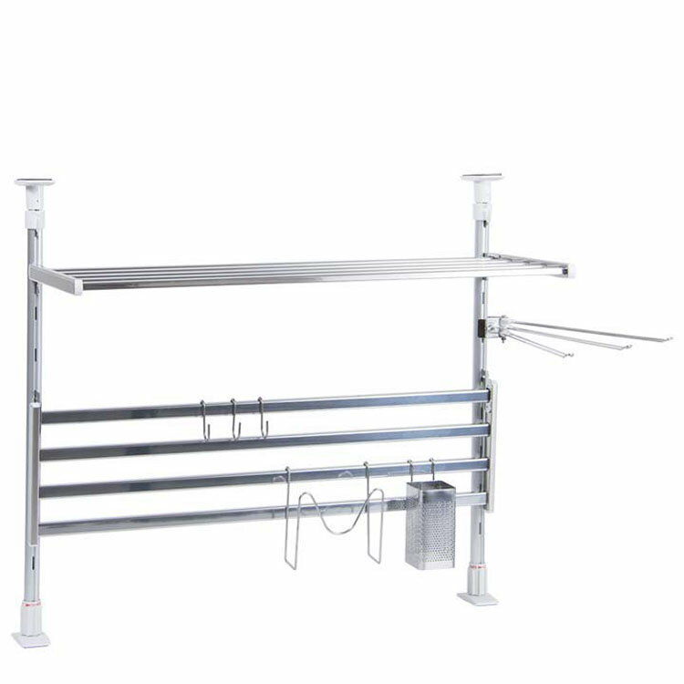 突っ張り棚 キッチン つっぱり棚2段60cmお買得セット TP2-60Kつっぱり棚 突っ張り棚 つっぱり収納 突っ張り収納 ステンレス キッチン収納 キッチン ...