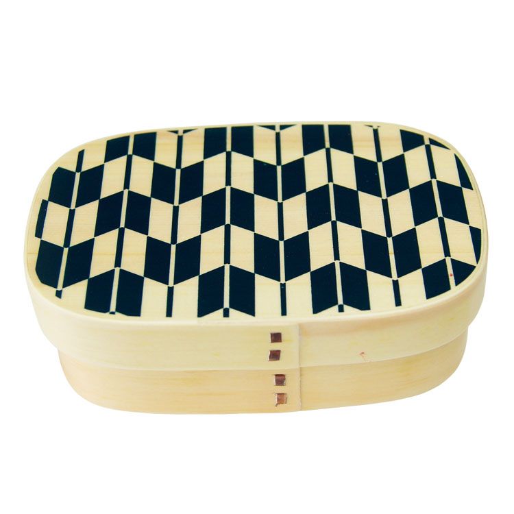 木製 一段 ビック 四角型 矢羽 バンド付き 曲げわっぱ弁当箱 ナチュラル BDH1812B弁当箱 曲げわっば ナ..