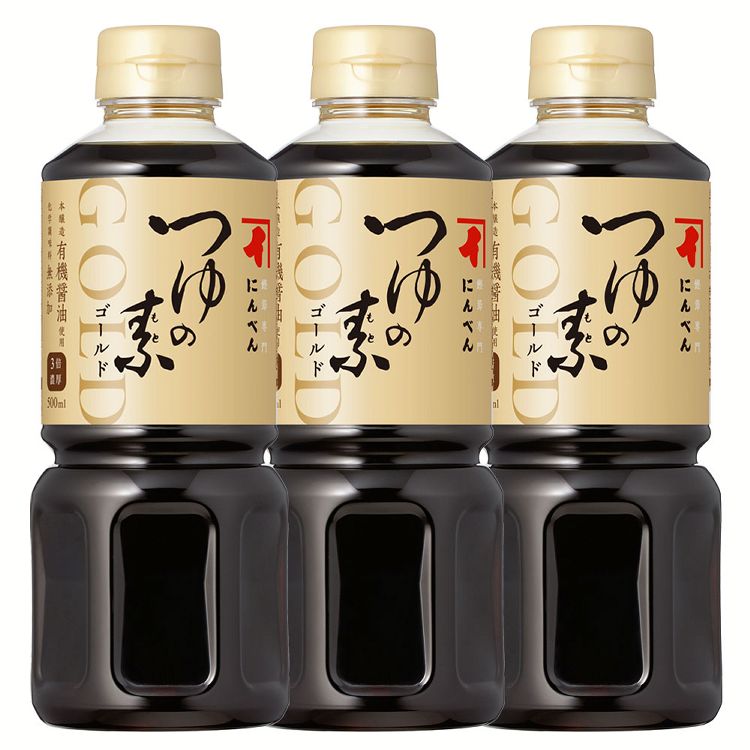 【3本】にんべん つゆの素ゴールド 500ml OT475Nにんべん つゆ 鰹節 こだわり商品 丼ぶり 炊き込みご飯 煮物 鍋 化学調味料無添加 めんつゆ セット品 まとめ買い 3本セット 【D】