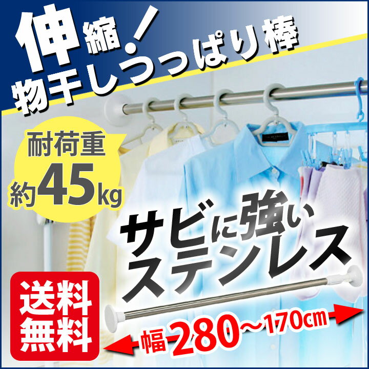 突っ張り棒 耐荷重45kg ステンレス カーテン つっぱり棒 YSP-280つっぱり棒 浴室用 ステンレス 超強力 伸縮棒 突っ張り棒 突っ張り お風呂 押入れ 目隠し お風呂 物干し おしゃれ 洗濯物干し 耐荷重45kg クローゼット アイリスオーヤマ 新生活