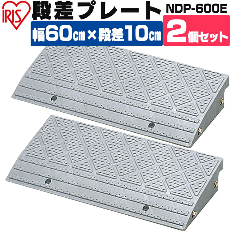 【2個セット】段差プレート 10cm段差 プラ NDP-600E 幅60cm 段差プレート 段差スロープ スロープ 駐車場 段差解消 車…