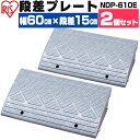 【2個セット】段差プレート 15cm段差 プラ NDP-610E 幅60cm 段差プレート 段差スロープ スロープ 駐車場 段差解消 車 車庫 玄関 玄関前 庭 つまづき防止 転倒防止 バイク 自転車 バリアフリー ガレージ 屋外用 アイリスオーヤマ