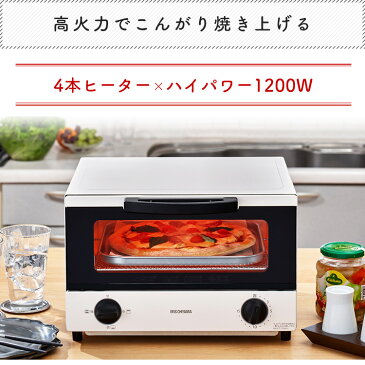 トースター オーブントースター 4枚焼き ホワイト EOT-032-W4枚 アイリスオーヤマ 手軽 タイマー付き ヒーター切り替え スライドオープンドア オーブン トースター パン 4枚 朝 こんがり 焼きたて 焼きたてパン