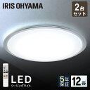 【2台セット】シーリングライト おしゃれ 12畳 CL12D-5.0CF LEDシーリングライト アイリスオーヤマ 照明 電気 LED シーリング 明るい リモコン 子供部屋 調光 リモコン付 リビング 和室 LED照明 照明器具 天井照明 新生活 一人暮らし