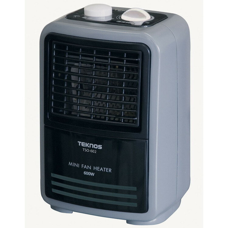 [6/1限定 抽選で最大100％ポイントバック]TEKNOS ミニファンヒーター（温調付）600W カーキグレー TSO-604ミニファンヒーター ファンヒーター ストーブ 600w 冬 暖房 テクノス 【D】【B】