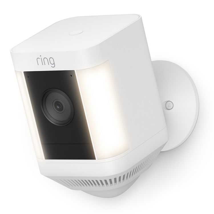 屋外カメラ セキュリティカメラ アマゾン Ring Spotlight Cam Plus、Battery (リング スポットライトカム プラス バッテリーモデル) センサーライト付き屋外カメラ ホワイト B09J6FWP3Zセンサーライト IP65等級 ワイヤレス 防犯 Alexa Amazon 