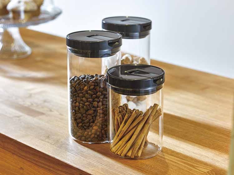 HARIO 保存容器 コーヒー粉 珈琲キャニスター L ブラック MCNR-300-Bコーヒー豆 コーヒー器具 砂糖 シリアル 広口 ハリオ キャニスター ABS樹脂 匂い移りしにくい 3