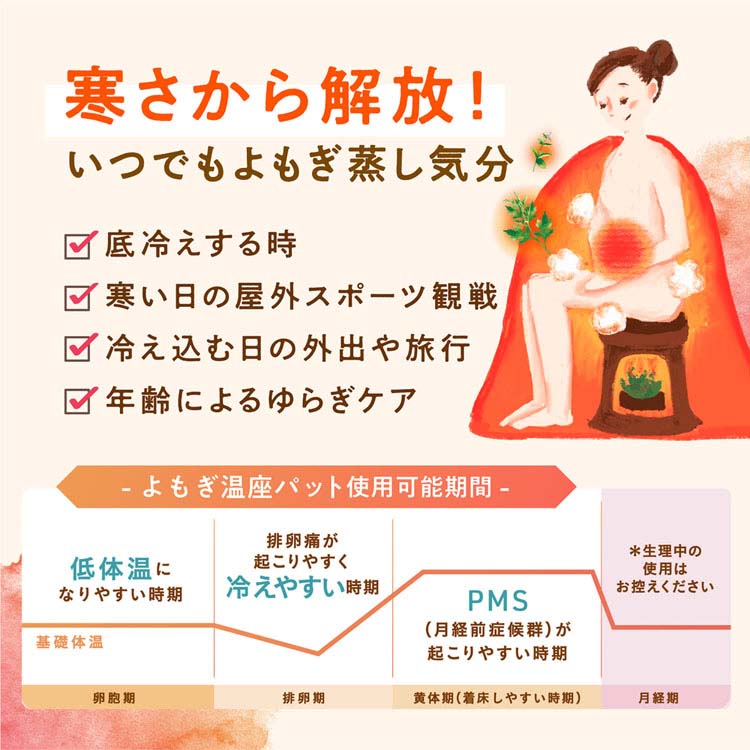 よもぎ蒸し よもぎパット 温活 ウィズフェム よもぎ温座パット オーガニック 3回分 よもぎ蒸し よもぎパット 温活 よもぎ オーガニックコットン フェムケア 温熱 パット 更年期 生理痛 温座 うぃずふぇむ フェムテック ウィズフェム 【B】 enetroom-10198406 便利生活 マイルーム サンプル画像3