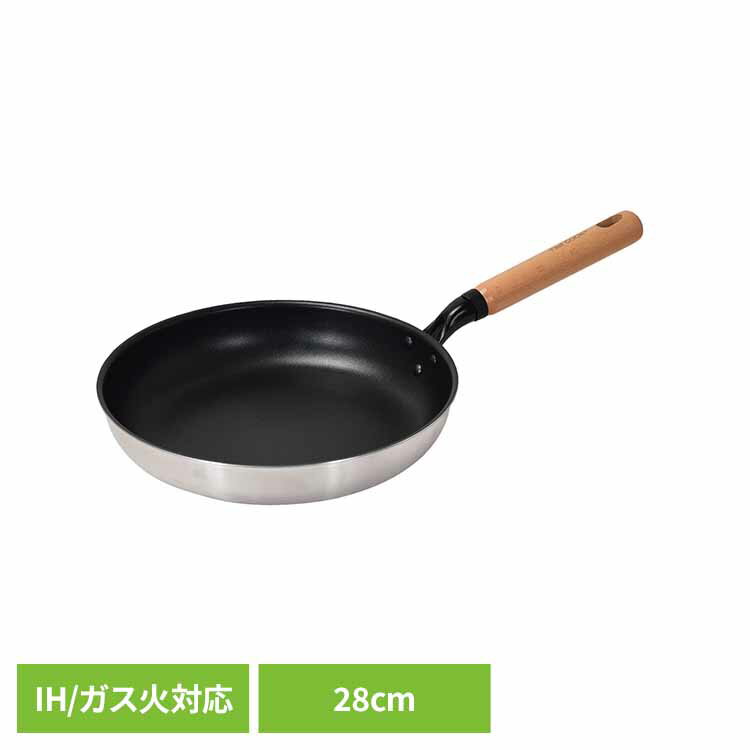 乐天商城 - フライパン 28cm IH ガス火 ふっ素樹脂 コーティング くっつきにくい 金属ヘラ対応 PFOA PFOS フリー お手入れ簡単 新生活 パール金属 ファストクック+ Fast COOK+ 2層鋼ダイヤモンドコート木柄フライパン HC-888 *