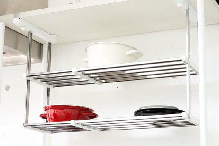 伸縮はさみ棚2段 HM2-90L キッチン 収納 台所 kitchen 田窪工業所 enetroom-10155779 便利生活 マイルーム サンプル画像3