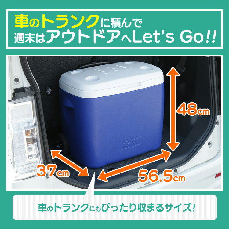 クーラーボックス 48L キャスター付き CB-G003-BL クーラーボックス 大型 キャリー 保冷 アウトドア レジャー ハンドル ドリンクホルダー 釣り キャンプ BBQ 遠足 バーベキュー 海水浴 ピクニック クーラーバッグ 48リットル ブルー 青【D】